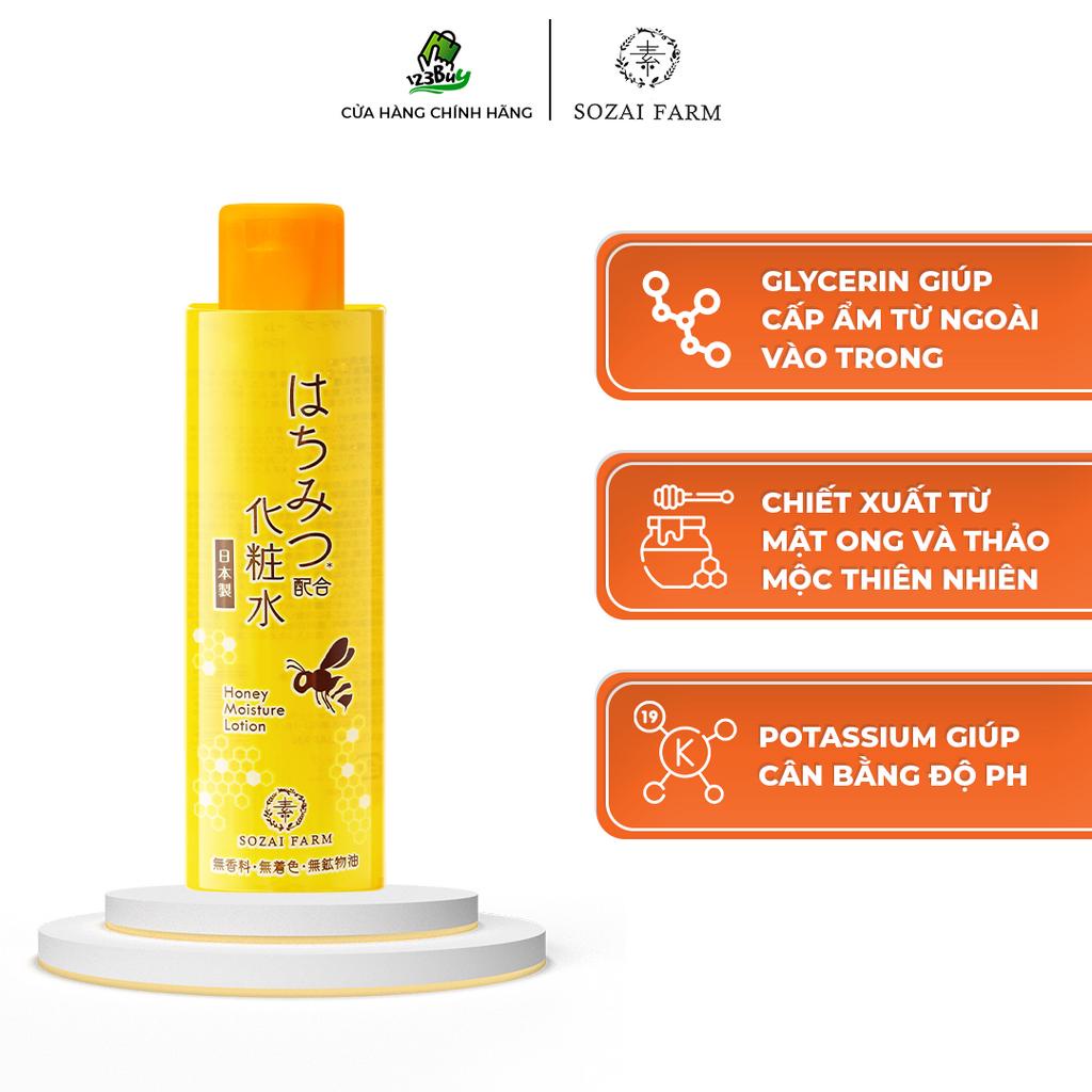 Sữa dưỡng ẩm làm dịu da giảm sưng Nhật Bản Sozai Farm Honey Moisture Lotion – Dạng Lotion - 180ml