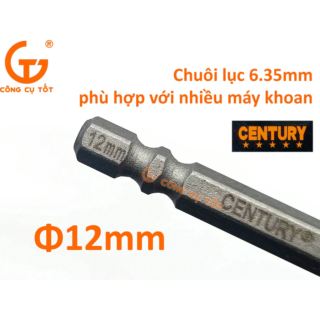 Mũi khoan đa năng chuôi lục Century thép YG6 chống hao mòn