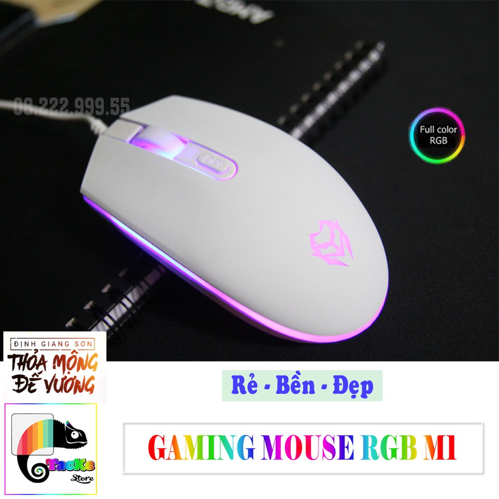 Chuột Gaming RGB Bonks M1 Đẳng cấp Game Thủ, Màu trắng Rẻ-Bền-Đẹp I Gaming Mouse R