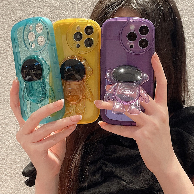 Ốp Điện Thoại Mềm Chống Sốc Chống Rơi Có Giá Đỡ Hình Phi Hành Gia Cho i-phone11 12 13PROMAX i-phoneX XS XR XSMAX 7 / 8plus