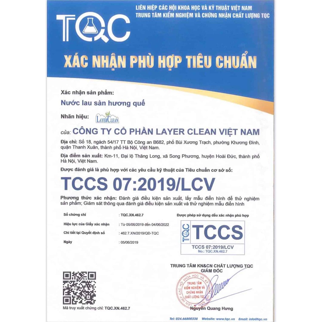 Nước lau sàn hữu cơ Layer Clean hương quế 5l