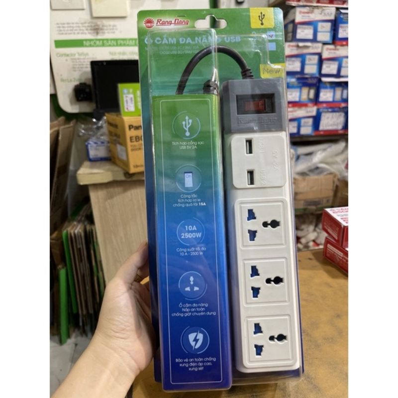 Ổ cắm WIFI - Có thể điều khiển Tắt, Mở, Hẹn Giờ Tắt Mở bằng điện thoại qua Wifi - Rạng Đông