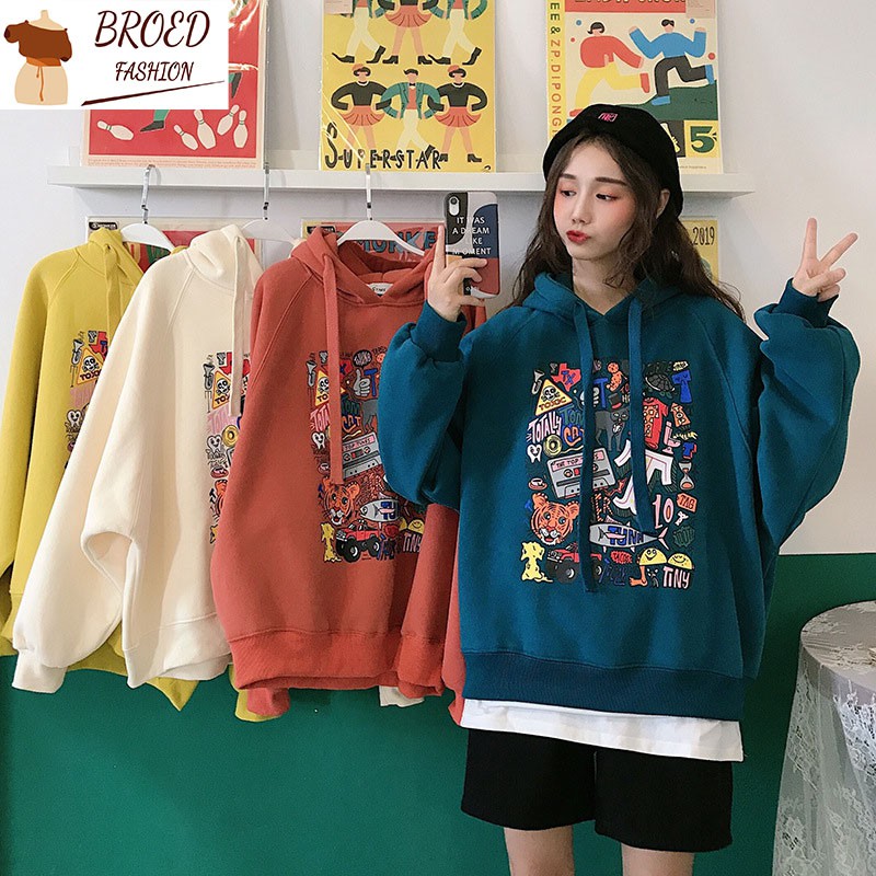 Áo Hoodie In Họa Tiết Graffiti Cá Tính Dành Cho Nữ | BigBuy360 - bigbuy360.vn