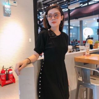 Đầm đính ngọc phối nơ