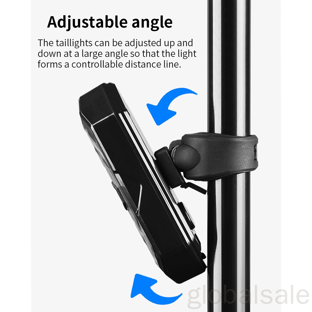 Đèn xi nhan cảnh báo chống thấm nước 60 bóng sạc USB tùy chỉnh tiện lợi cho xe đạp