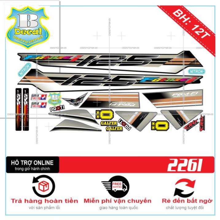( Quí khách vui lòng mang ra tiệm cho thợ dán ) Tem FUTURE 125 I DÁN XE XÁM BỤNG SAU ĐEN [Bi Decal]