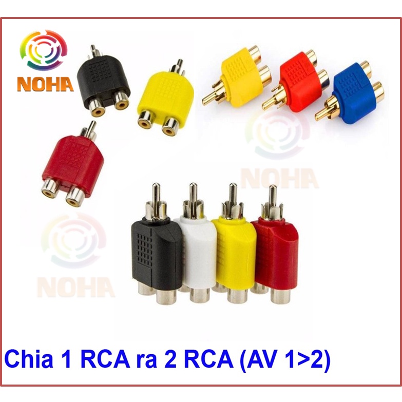 10 cái Jack chia AV- Rắc chia AV từ 1 ra 2 bền cao cấp, đầu chia AV 1 ra 2 (combo 10 cái)