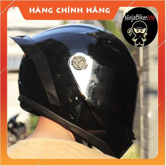 [GIÁ HỦY DIỆT]Nón Fullface AGU đen bóng/ trắng bóng kèm phụ kiện trang trí sừng/đuôi gió/tai - Tặng túi đựng nón