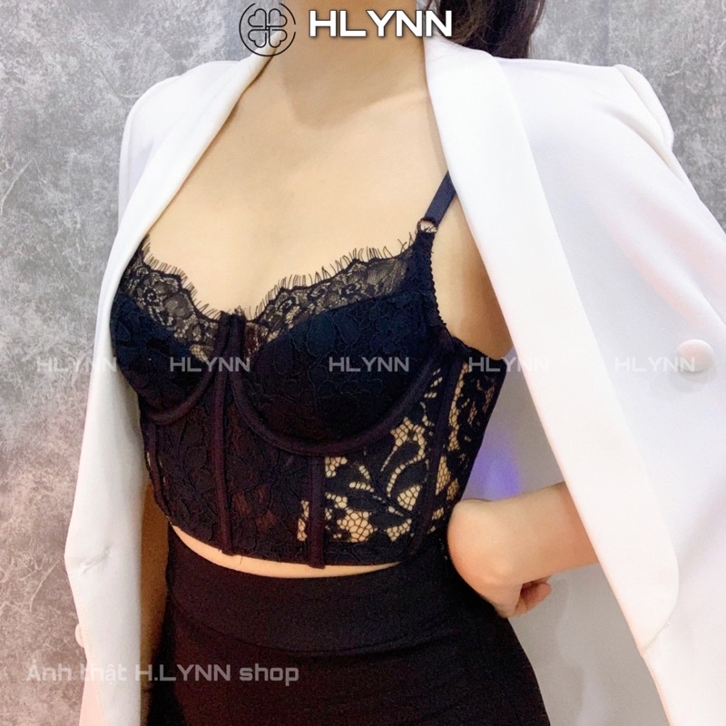 Áo corset ren hai dây có gọng m139