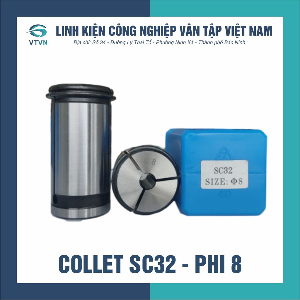 Collet Thẳng C32, Collet trụ SC32 Cho Máy Tiện CNC, Máy Khắc, Máy phay hàng chính hãng, chất lượng cao