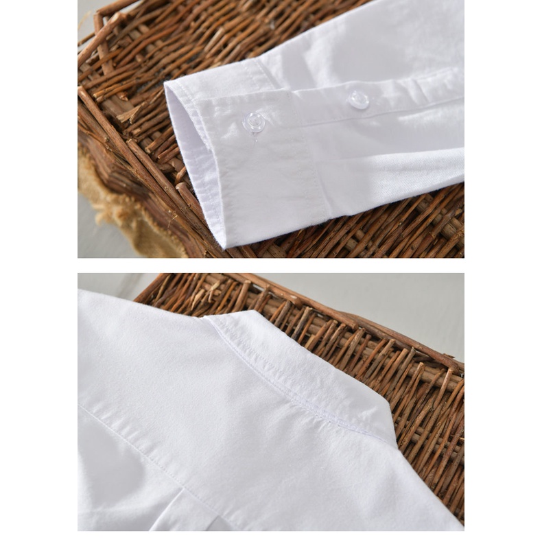 Áo Sơ Mi Cotton Tay Dài Màu Sắc Đơn Giản Trẻ Trung Thời Trang Xuân Hè Cho Nam Giới
