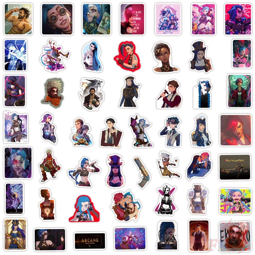 Bộ 100 miếng dán trang trí hình League of Legends. Arcane chống thấm nước thời trang
