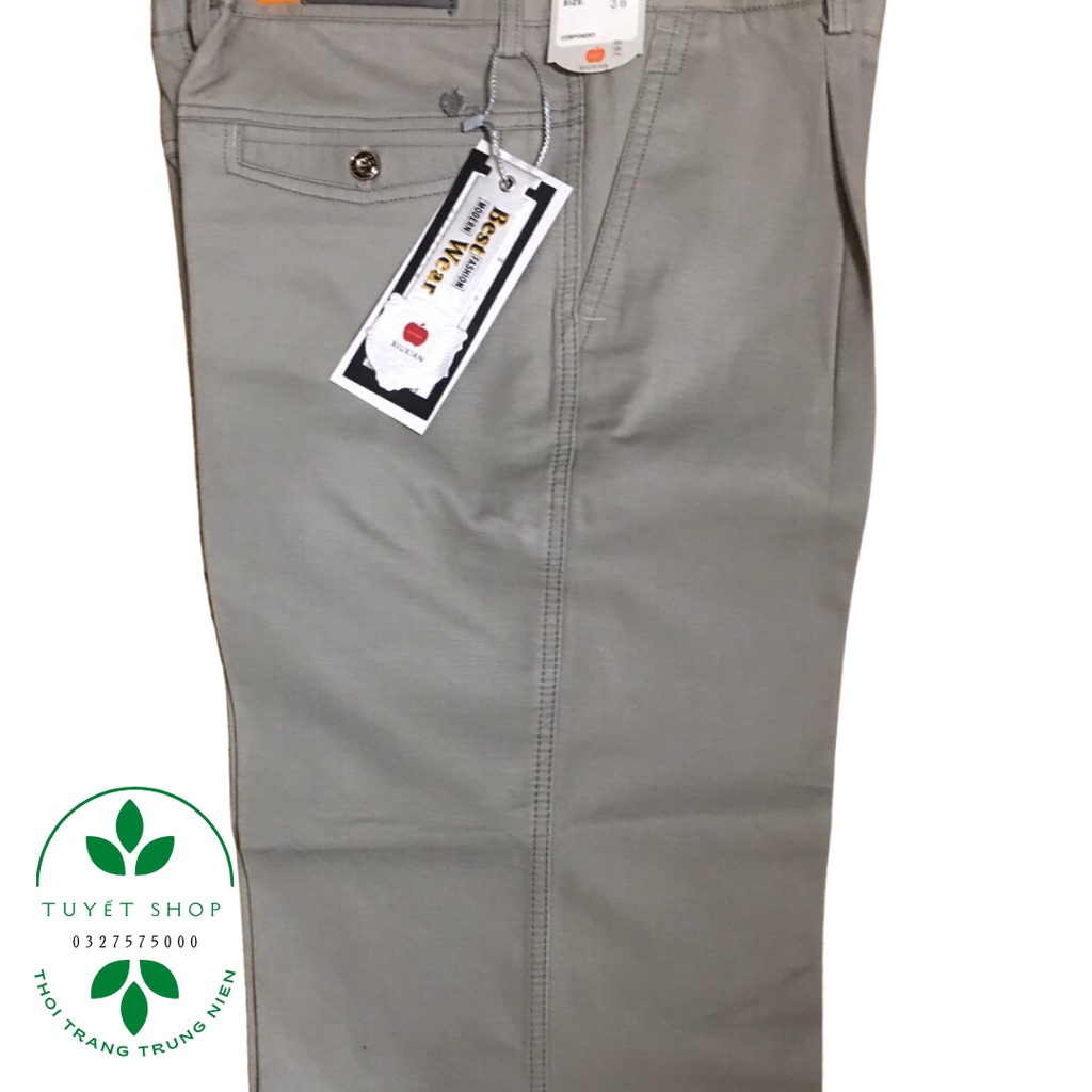 Quần Ngố Nam Quần Ngố Kaki Nam Dành Cho Tuổi Trung Niên Chất Thoáng Không Co Giãn Hàng Quảng Châu Có Big Size