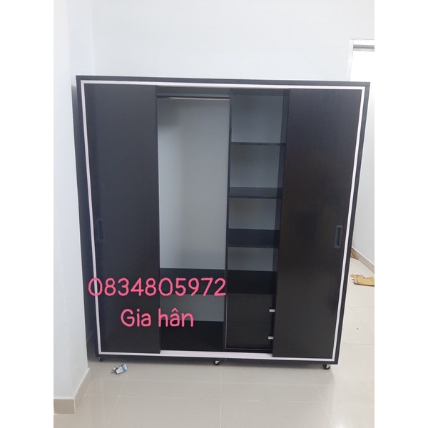 Tủ nhựa đài loan 4 cánh lùa 1m8x1m6 freeship hcm 15km