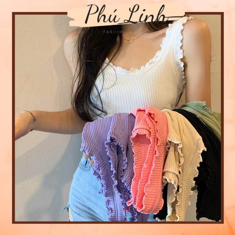 MS234 Áo ba lỗ viền bèo len tăm PhuLinhShop