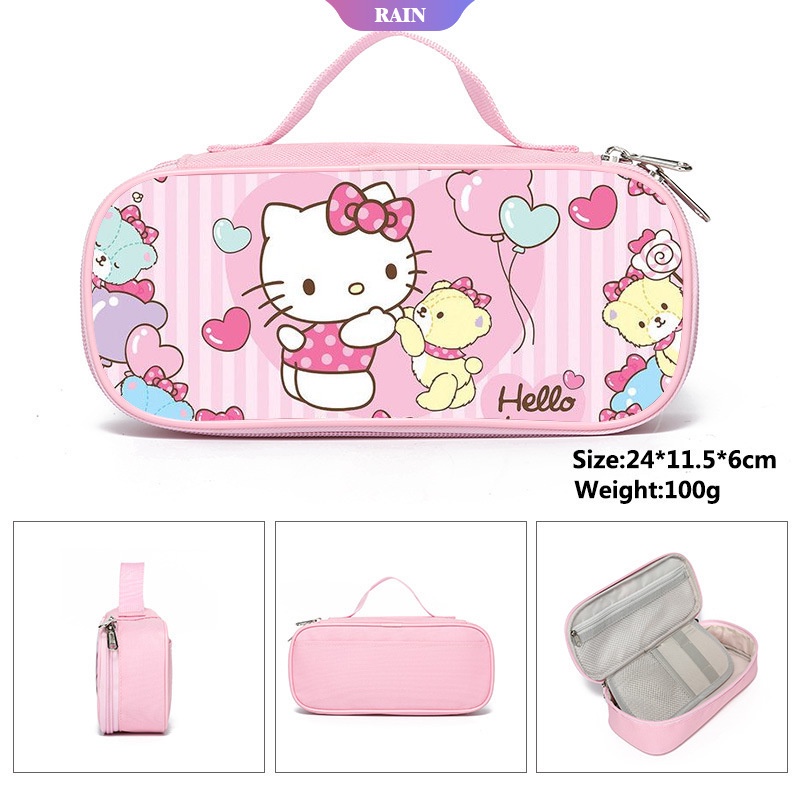 Túi Đựng Bút Sức Chứa Lớn Họa Tiết Hello Kitty Dễ Thương Dành Cho Nữ