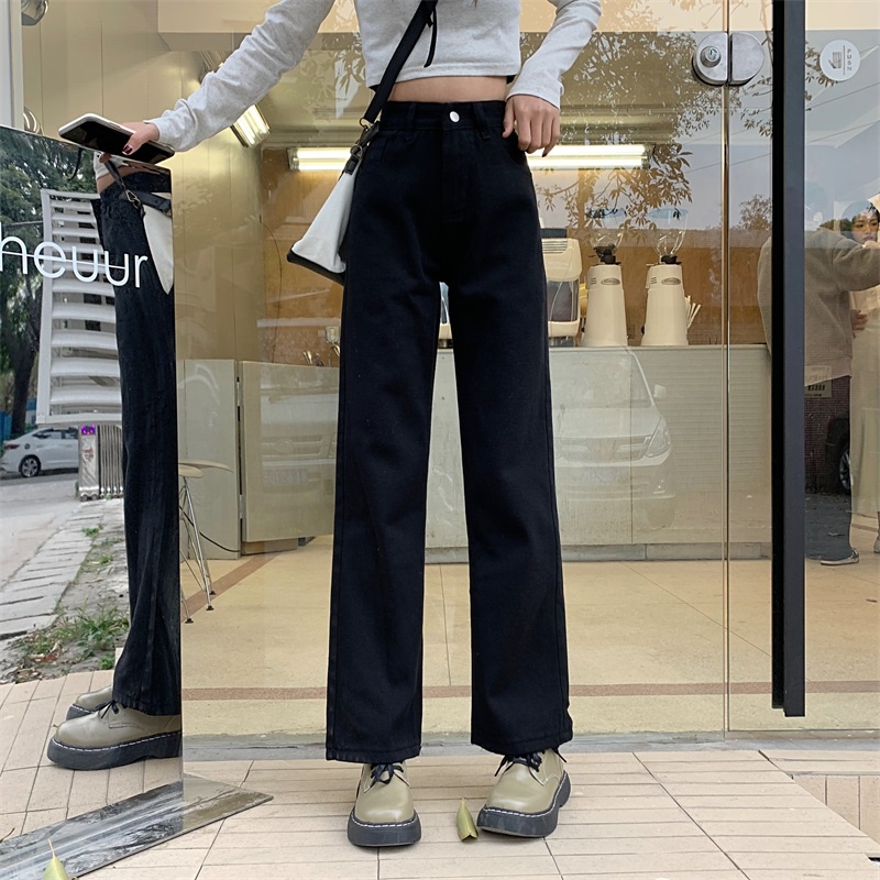 Quần Jeans Nữ Lưng Cao Ống Rộng Thời Trang Hàn Quốc