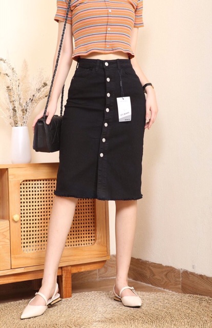 HOT ( DỌN KHO THANH LÝ ) Chân váy bò dáng dài co dãn bao chất đẹp không phai màu | BigBuy360 - bigbuy360.vn