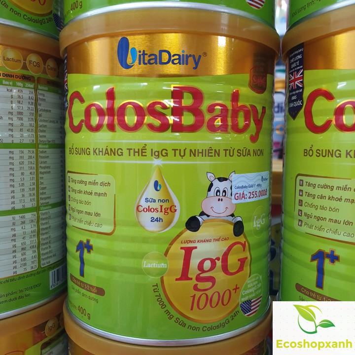 Sữa bột ColosBaby 400g Gold 1000IgG 0+, 1+ Mẫu mới Date mới nhất 2023