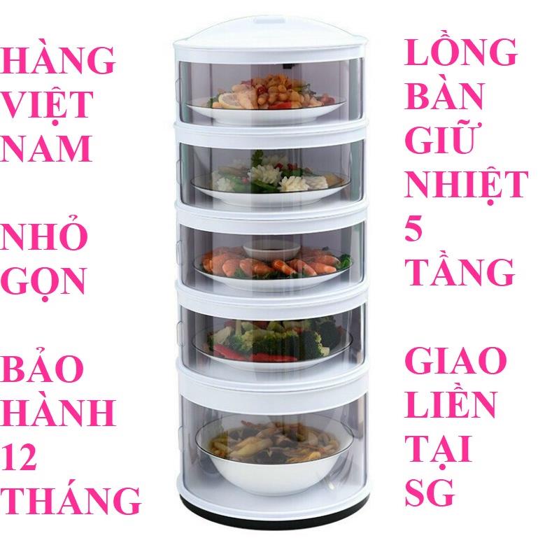 Lồng Bàn Đậy Thức Ăn 5 Tầng Có Ngăn Kéo Giữ Nhiệt-CHống BỤI