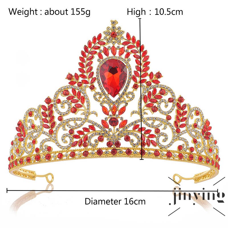 GETNOIVAS Vương miện kim loại đính đá giả phong cách retro sang trọng cho cô dâu