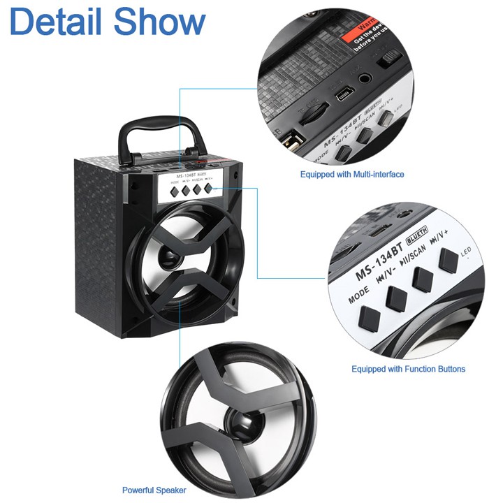 Loa gỗ Bluetooth xách tay MS-134BT
