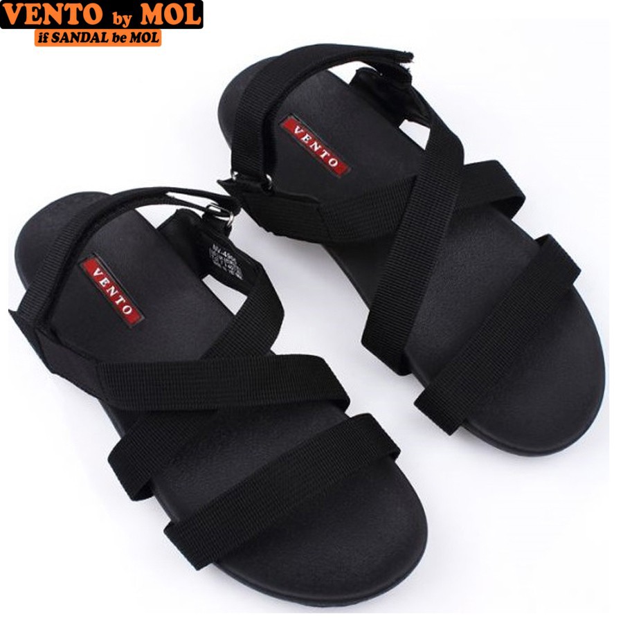 Giày sandal Vento nam VNXK kiểu classic đế cao su quai dù đi học màu đen mã NV4905