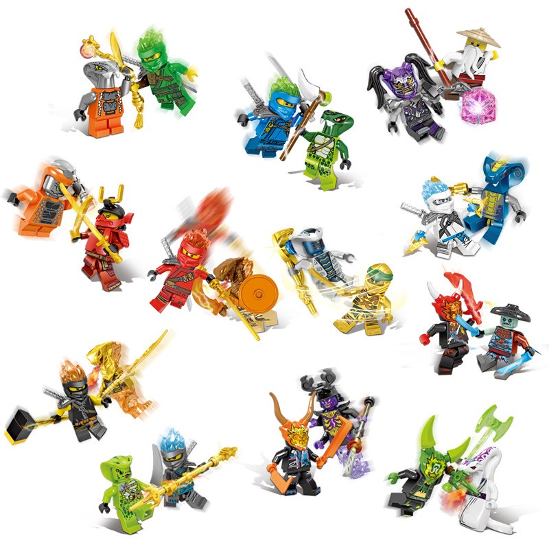 24pcs/set Ninja Go Minifigure Toys Ninjago Mini Figure Building Blocks DG1001 Kid Education Toy