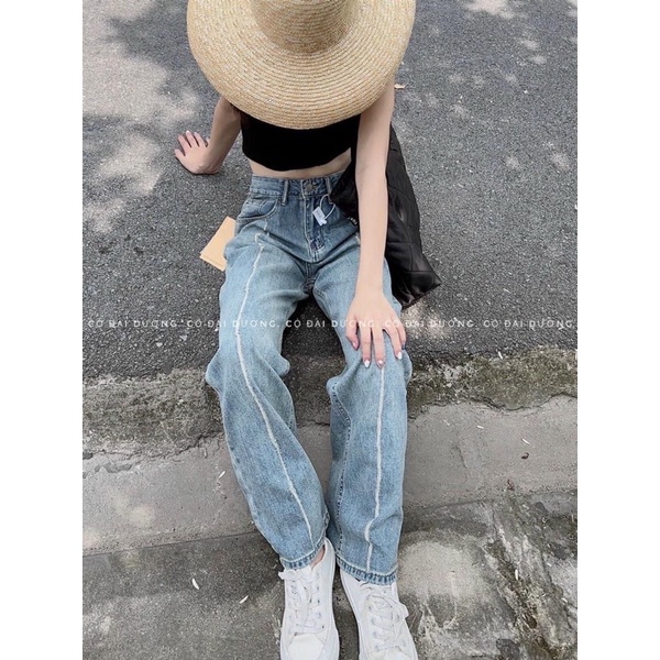 MÃ 3399- 674- QUẦN JEAN SUÔNG GÂN SỌC GIỮA