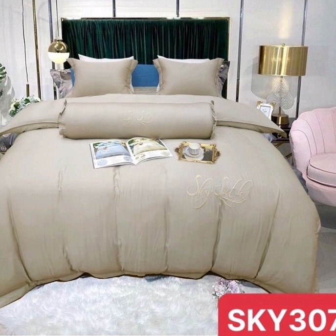 Bộ Chăn ga gối Lụa SKY 5 món thượng hạng, cao cấp SKY SILK MỚI