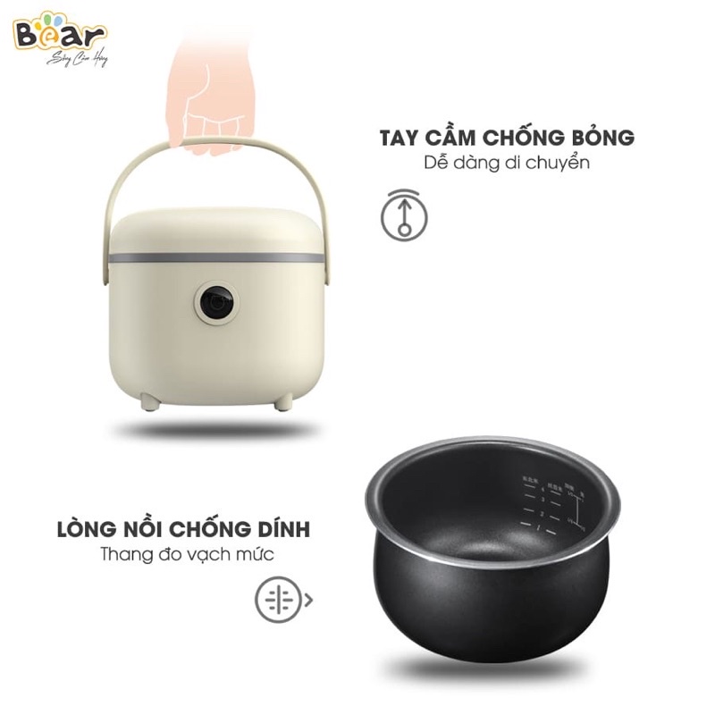 Nồi Cơm Điện Đa Năng Dung Tích 2L Bear DFB-B20A1