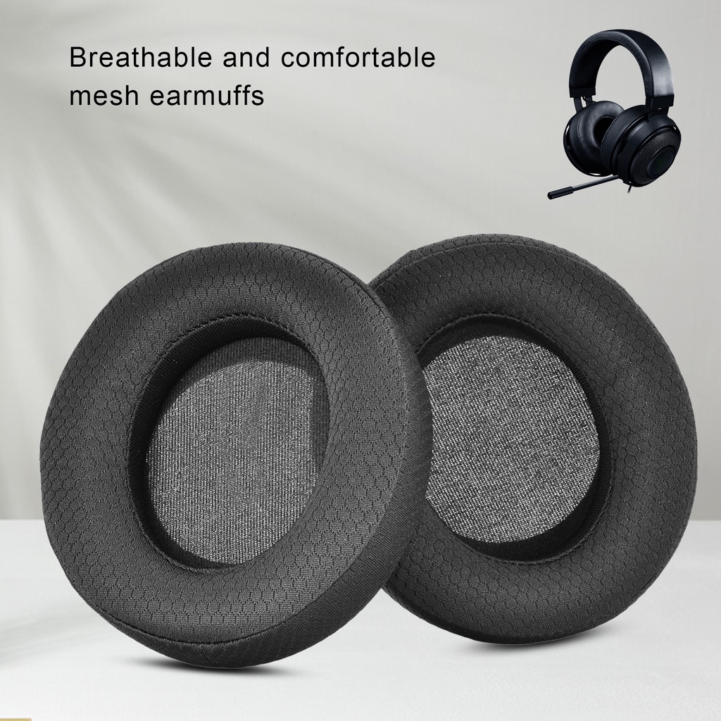1 cặp đệm tai nghe bằng vải lưới thoáng khí thay thế cho Razer Kraken 7.1 V2 Pro