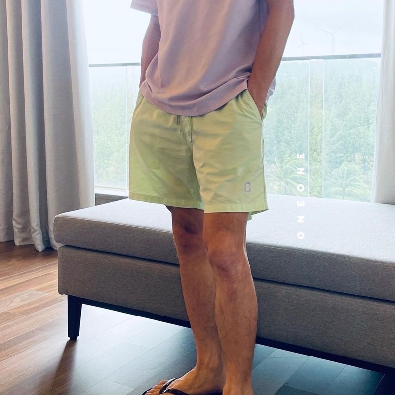 Quần short cotton thêu Logo