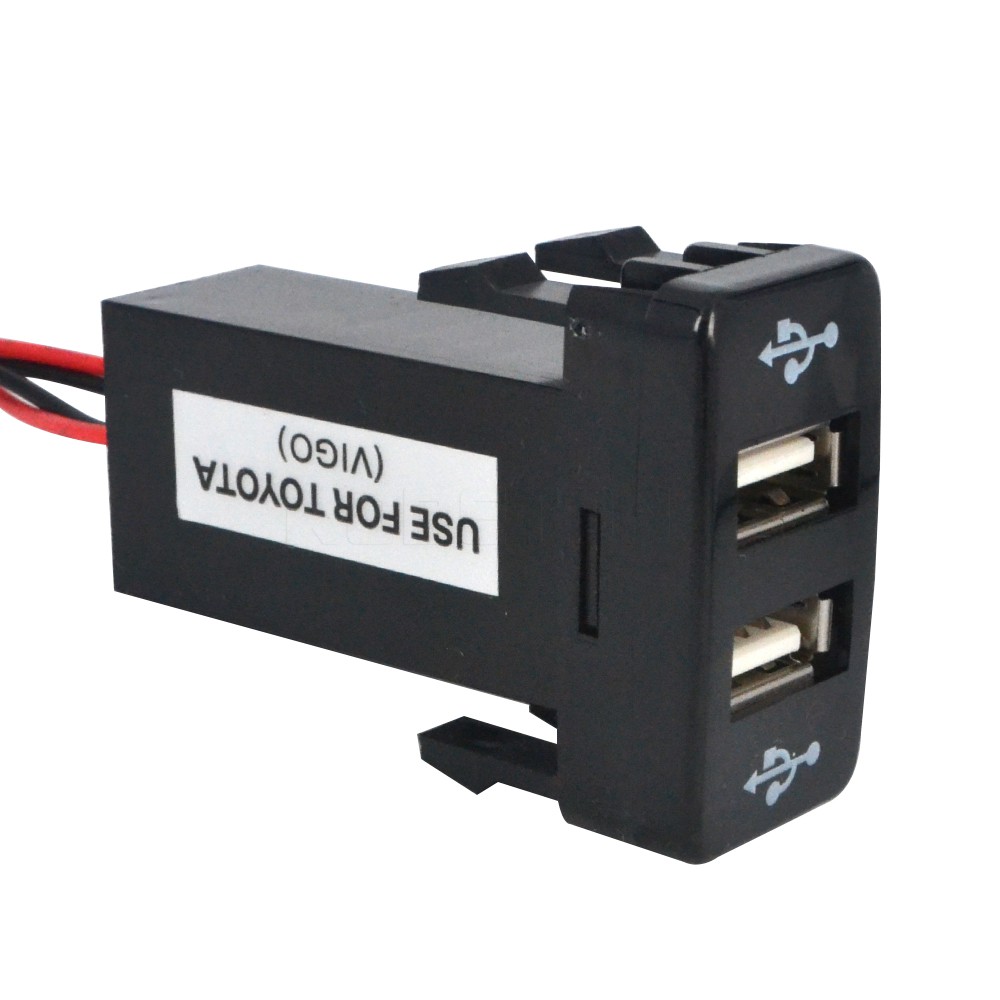 Bộ sạc kiêm cổng âm thanh 2 cổng USB có đèn LED cho Toyota Prado 120 Series Toyota Hilux/Vigo