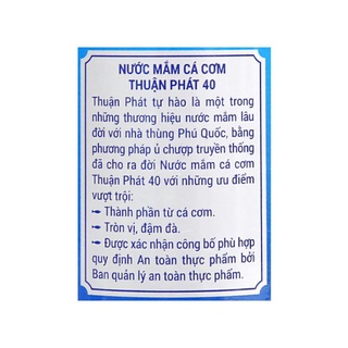 Nước mắm cá cơm Thuận Phát 40 độ đạm chai 620ml
