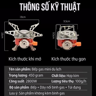 Bếp gas mini du lịch tiện lợi