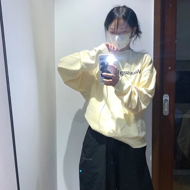 ZHELIHANGFEI Áo Thun Nữ Dài Tay Cổ Tròn Thời Trang Hàn