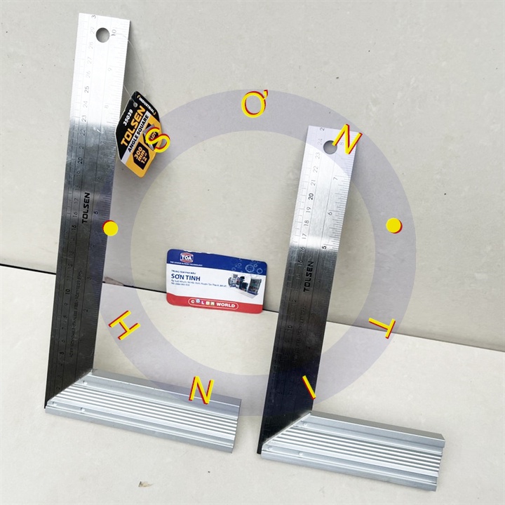 Thước góc nhôm 250 300mm công nghiệp tolsen 35038 35039