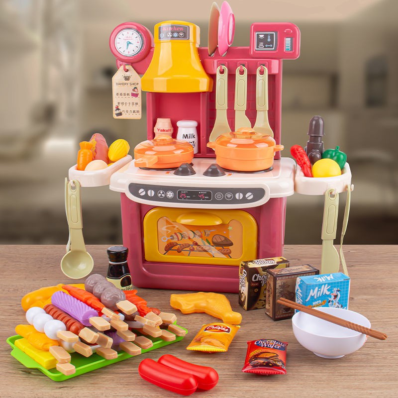 Play House Kitchen Set Đồ chơi Trẻ em Bé trai và gái 3-6 Tuổi Mô phỏng Nấu ăn Bộ