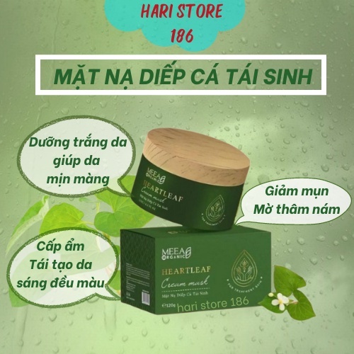 Mặt nạ diếp cá hari store Mặt nạ diếp cá tái sinh Meea Organic hỗ trợ làm mờ thâm giảm mụn giúp da trắng sáng mịn màng