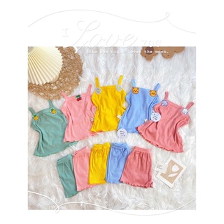 Bộ 2 dây mặc nhà cho bé gái thun gân lạnh. - xmay lypeo fashion bb 💚