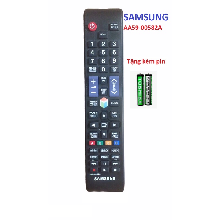 Điều khiển tivi SamSung AA59-00582A loại dài có smart internet và có nút HDMI ở trên cùng - tặng kèm pin -