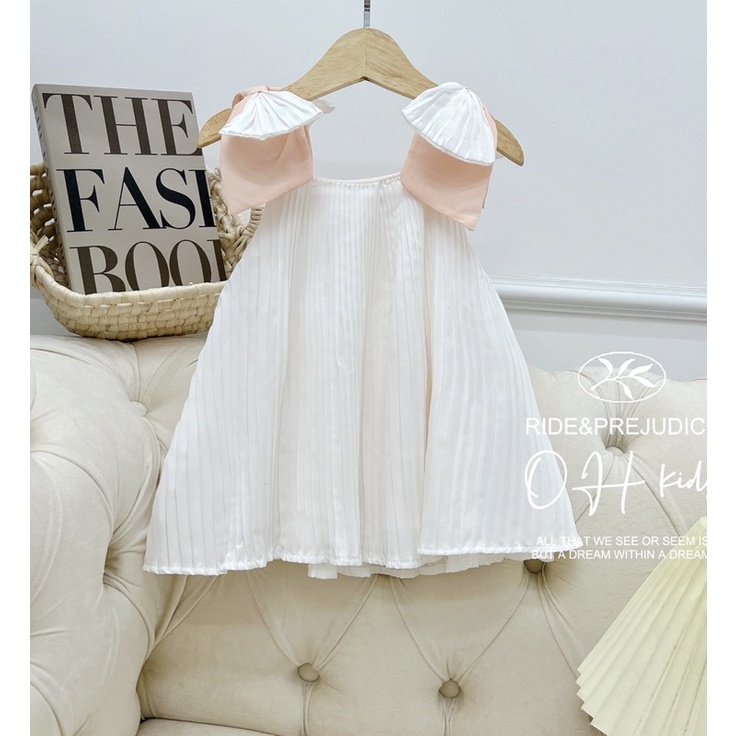 Váy xếp li tiểu thư 5 màu hàng thiết kế cho bé gái cực xinh