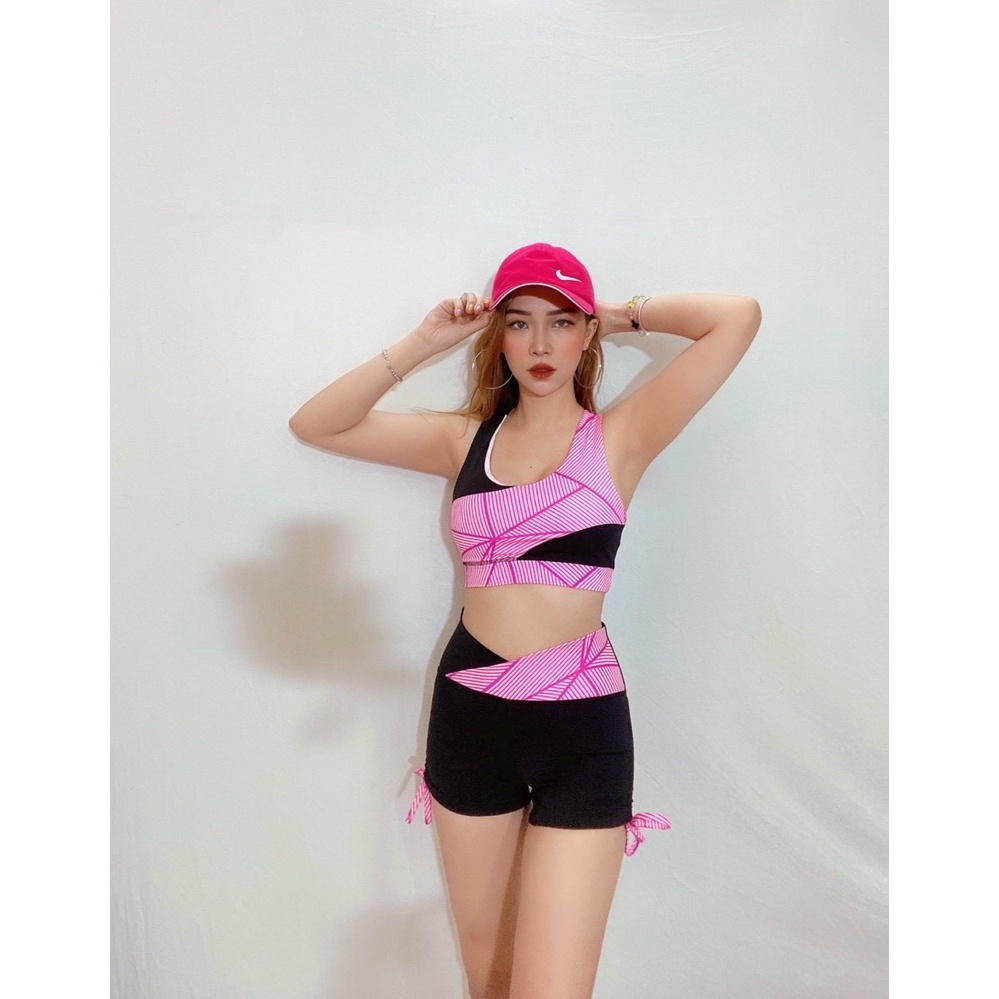 [Bán sỉ] Set Đồ Tập Nữ đùi Tập Thể Thao, Gym, Yoga, Erobic Cao Cấp phối màu- Đồ tập gym yoga chạy bộ thể thao có chữ nữ