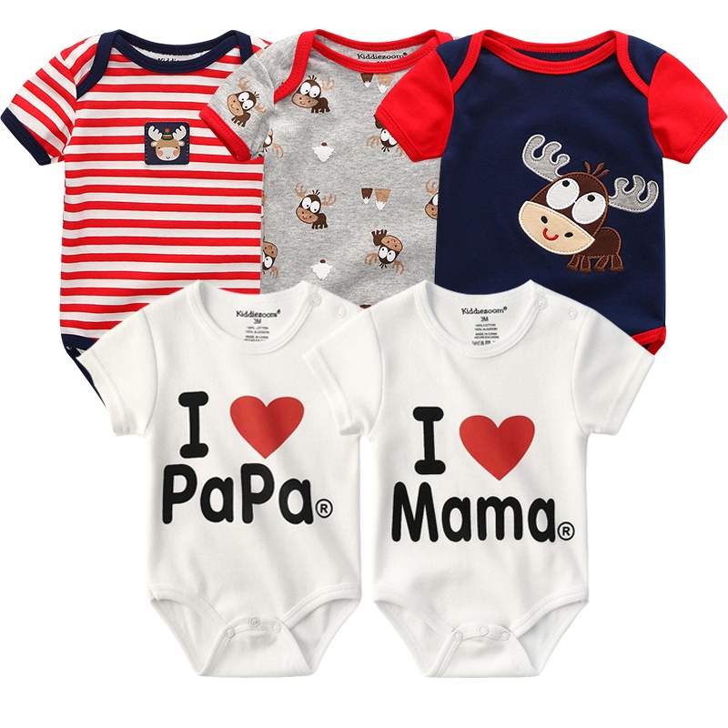 Bộ 5 mảnh bodysuit cho bé sơ sinh cotton áo liền quần cho trẻ sơ sinh đồ bé trai sơ sinh quần áo trẻ em sơ sinh 0 12 thá