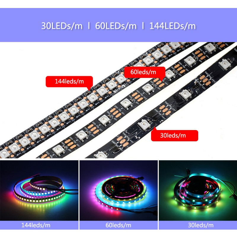 LED DÂY FULL MÀU WS2812B CUỘN 5 MÉT DÒNG SẢN PHẨM CHẤT LƯỢNG CAO