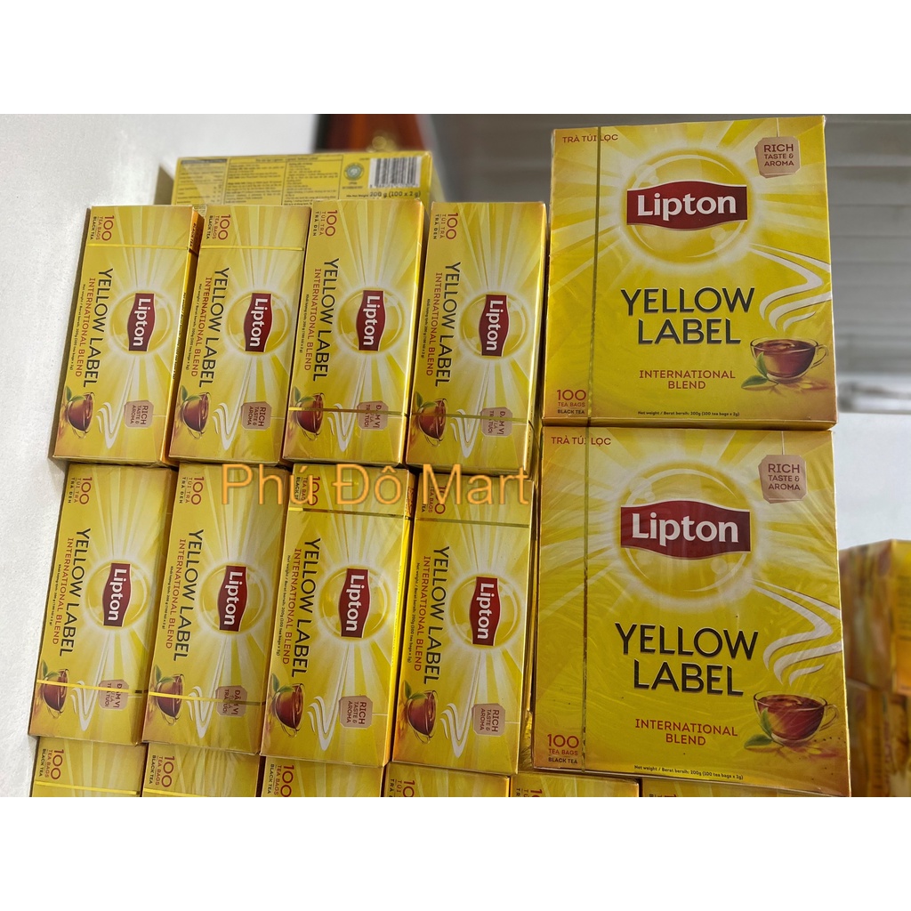 Trà Lipton Nhãn Vàng - Hộp 100 gói/ 2 gr/1 gói nhúng