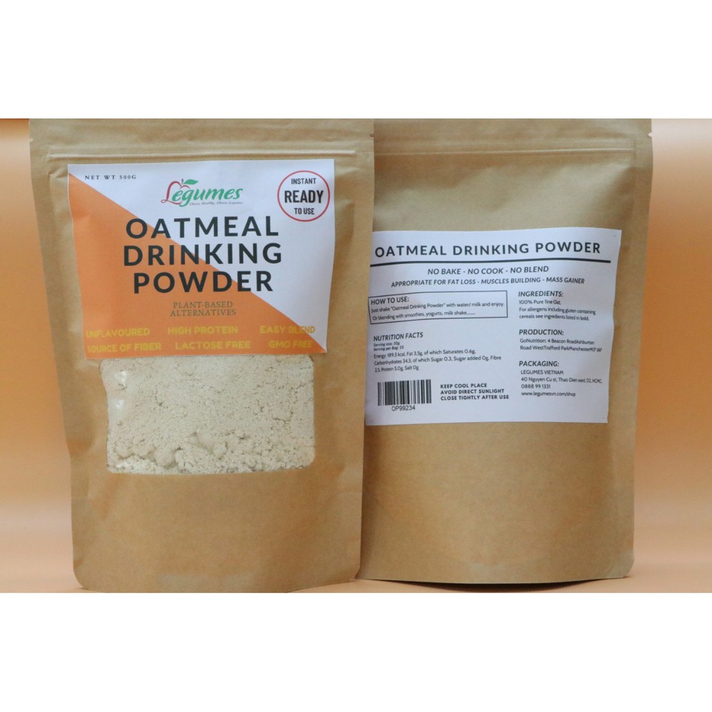 Bột Yến Mạch Uống Liền - Pure Oatmeal Drinking Powder 500g -