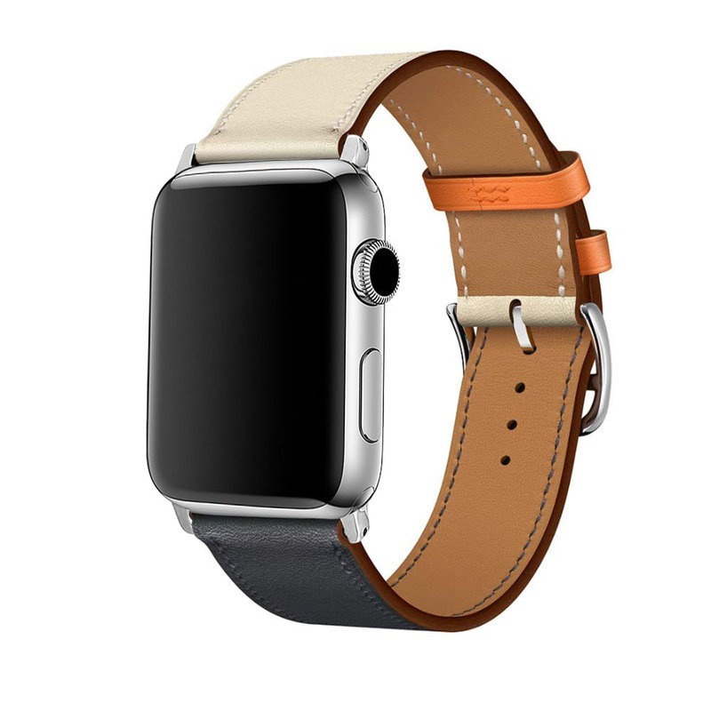 Dây đeo đồng hồ bằng da nhiều màu sắc thích hợp cho Apple Watch Series 6/ Se/ 3/ 2/ 1 40mm 44mm 4/ 5 38mm 42mm