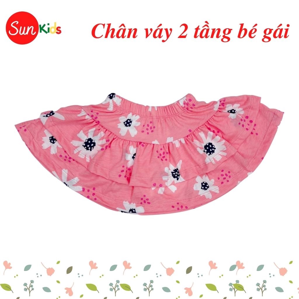 Chân váy cho bé, đầm bé gái 2 tầng, chất cotton, có quần đùi trong, size 1-5 - SUNKIDS